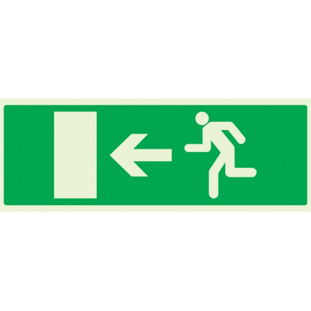 EVACUATION VERS SORTIE GAUCHE LUMINESCENT 330x120mm