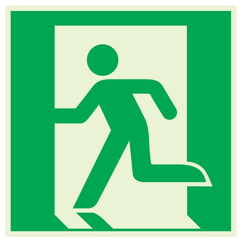 SORTIE DE SECOURS A GAUCHE LUMINESCENT 200x200mm SORTIE DE SECOURS A GAUCHE LUMINESCENT 200x200mm