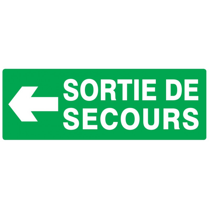 SORTIE DE SECOURS FLECHE A GAUCHE 200x52mm SORTIE DE SECOURS FLECHE A GAUCHE 200x52mm