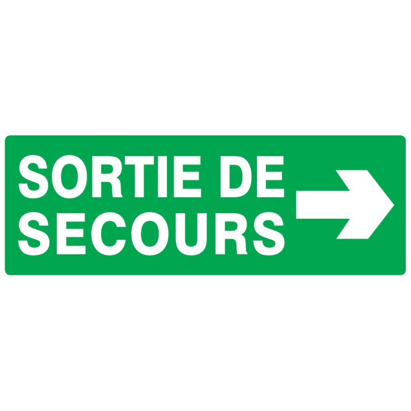 SORTIE DE SECOURS FLECHE A DROITE 200x52mm