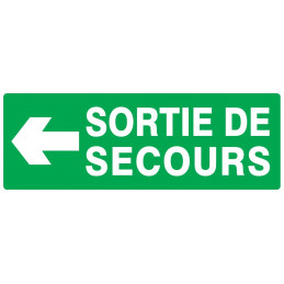 SORTIE DE SECOURS FLECHE A GAUCHE 330x200mm