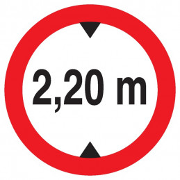 INTERDIT AUX VEHICULES DE PLUS DE 2.20M DE HAUT D.300mm