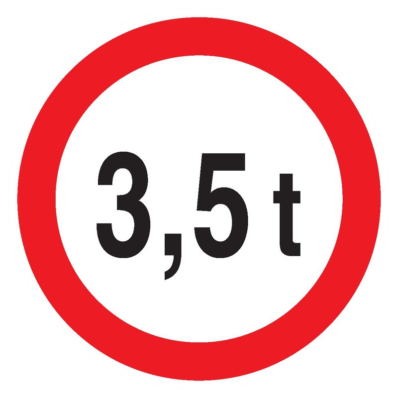 INTERDIT AUX PLUS DE +3.5 TONNES D.300mm INTERDIT AUX PLUS DE +3.5 TONNES D.300mm