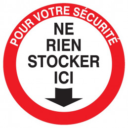POUR VOTRE SECURITE NE RIEN STOCKER ICI D.420mm