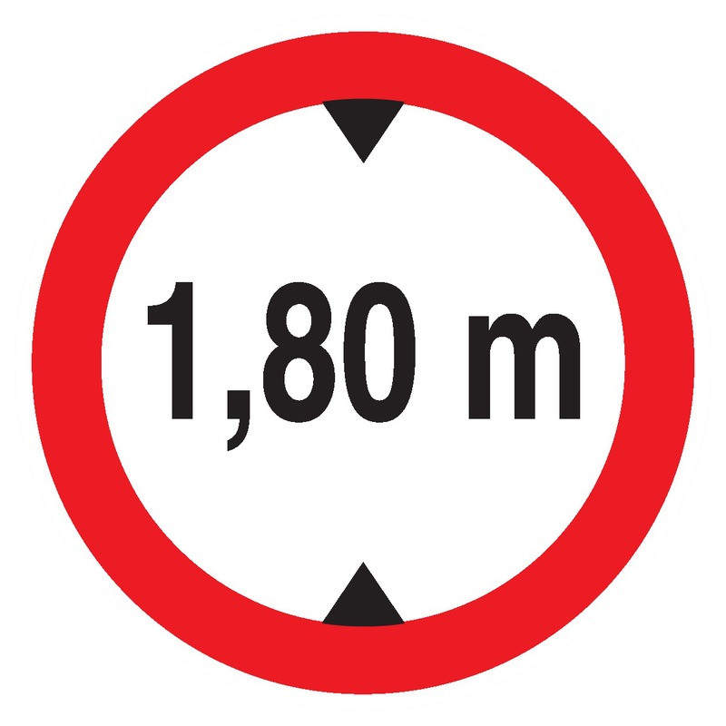 INTERDIT AUX VEHICULES DE PLUS DE 1.80M DE HAUT D.420mm