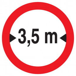 INTERDIT AUX VEHICULES DE PLUS DE 3.50M DE LARGE D420mm