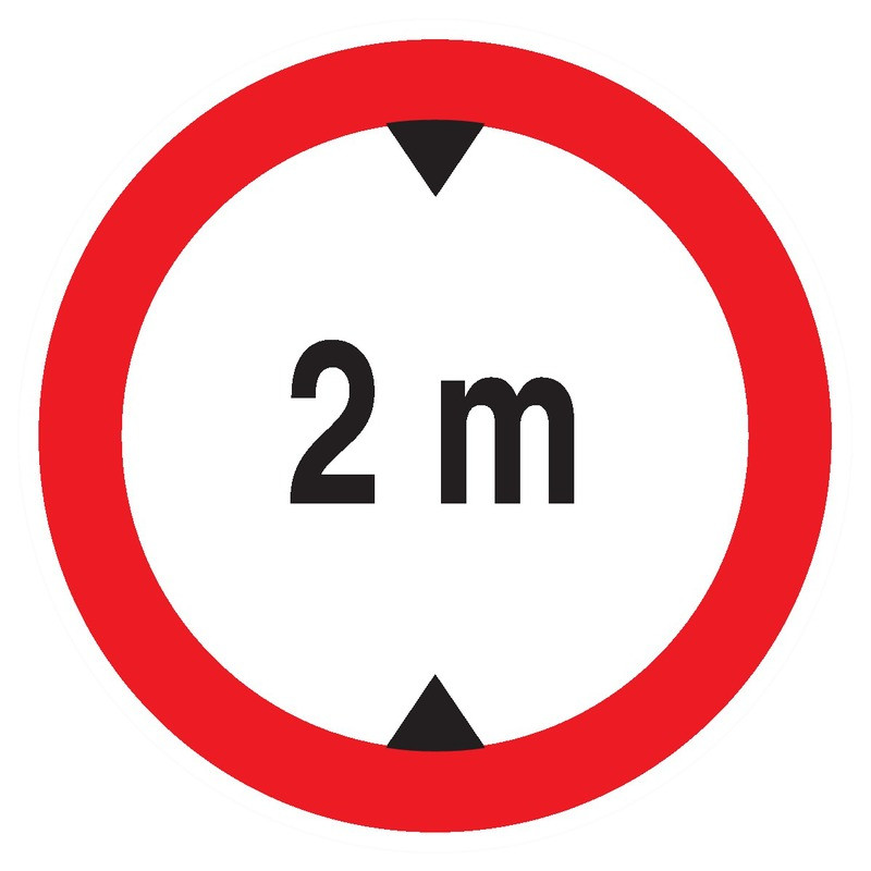 INTERDIT AUX VEHICULES DE PLUS DE 2.00M DE HAUT D.80mm INTERDIT AUX VEHICULES DE PLUS DE 2.00M DE HAUT D.80mm