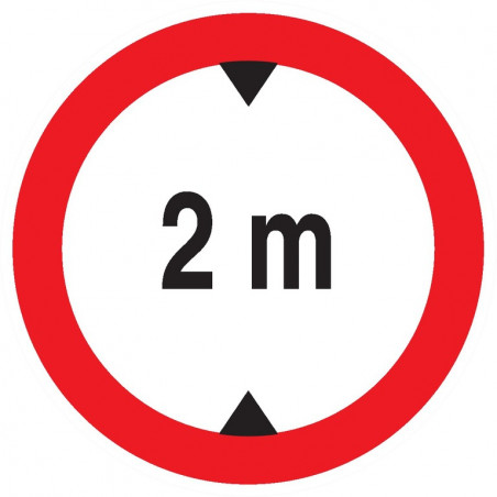 INTERDIT AUX VEHICULES DE PLUS DE 2.00M DE HAUT D.80mm