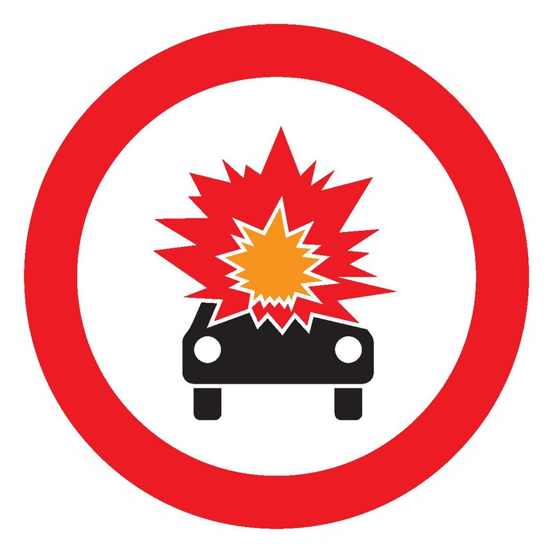 INTERDIT TRANSPORT PROD. EXPLOSIFS/INFLAmmABLES D.80mm INTERDIT TRANSPORT PROD. EXPLOSIFS/INFLAmmABLES D.80mm