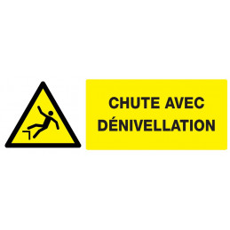 DANGER, CHUTE AVEC DENIVELLATION 330x75mm