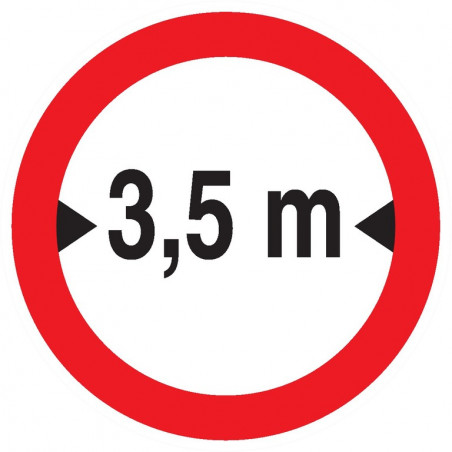 INTERDIT AUX VEHICULES DE PLUS DE 3.50M DE LARGE D180mm