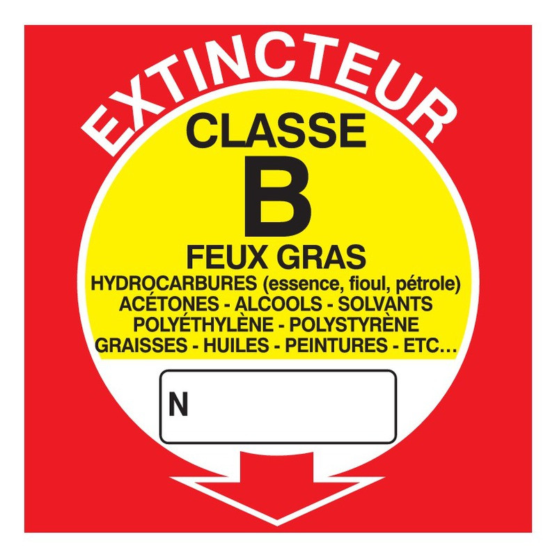 EXTINCTEUR CLASSE B 200x200mm