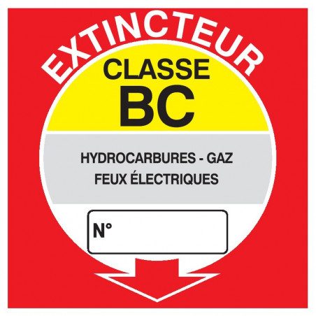 EXTINCTEUR CLASSE BC 200x200mm