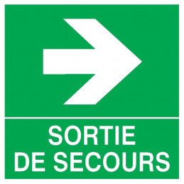 SORTIE DE SECOURS FLECHE A DROITE 200x200mm