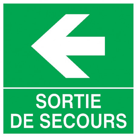 SORTIE DE SECOURS FLECHE A GAUCHE 200x200mm