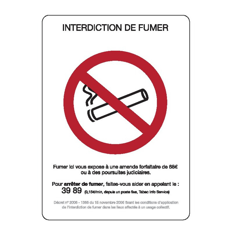 INTERDICTION DE FUMER 150X210mm (A5) ADHESIF