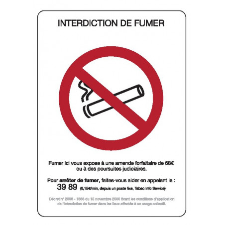 INTERDICTION DE FUMER 150X210mm (A5) ADHESIF