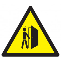 DANGER ATTENTION A L'OUVERTURE DE PORTE 100x100x100mm