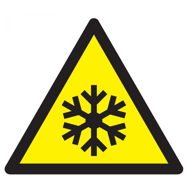 DANGER, BASSES TEMPERATURES COND° DE GEL 100X100X100mm