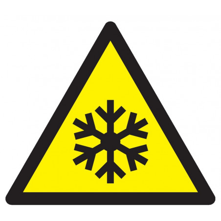 DANGER, BASSES TEMPERATURES COND° DE GEL 100X100X100mm