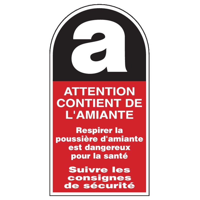 ATTENTION CONTIENT DE L'AMIANTE 27x52mm (50 unités)