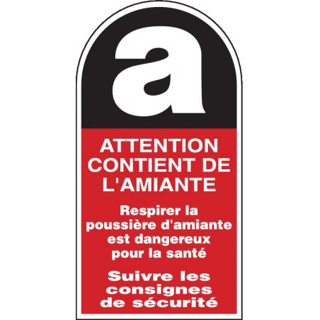 ATTENTION CONTIENT DE L'AMIANTE 27x52mm (50 unités)