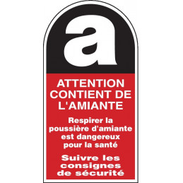 ATTENTION CONTIENT DE L'AMIANTE 56x109mm (10 unités)