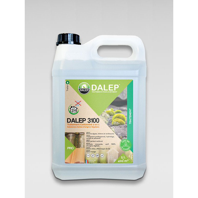 DALEP 3100 – ANTIMOUSSE CONCENTRE D'ORIGINE VEGETALE - 5 litres, Outillage  et matériaux professionnels
