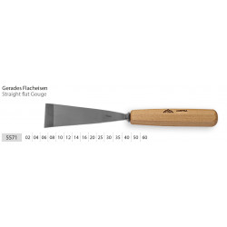 Couteau affilé d'un côté,poli,forme 1 - 6 mm